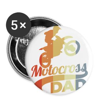 Motocross Papa - Buttons large 2.2'' (5-pack) - white