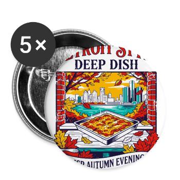 Detroit Style Deep Dish Crisp Autumn Evenings - Buttons large 2.2'' (5-pack) - white