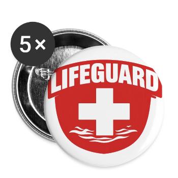 Lifeguard Rescue Badge - Buttons large 2.2'' (5-pack) - white