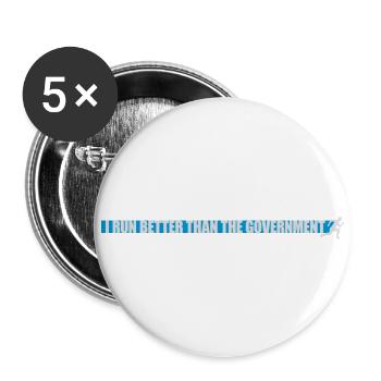 run better than government - Buttons large 2.2'' (5-pack) - white