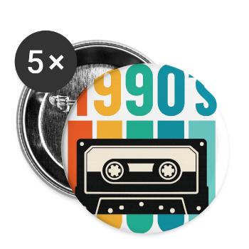 1990s Rainbow Cassette Retro - Buttons large 2.2'' (5-pack) - white