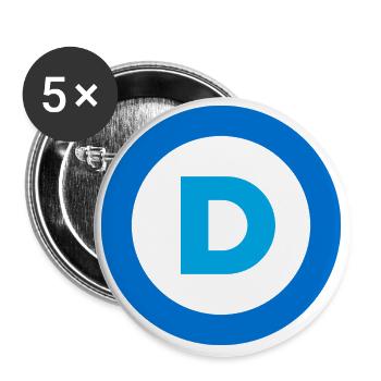 Democrat - Buttons large 2.2'' (5-pack) - white