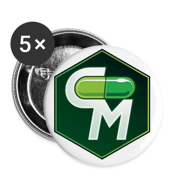 CrackMatrix Pill-Logo - Buttons large 2.2'' (5-pack) - white