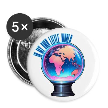 In my own little world - Buttons large 2.2'' (5-pack) - white