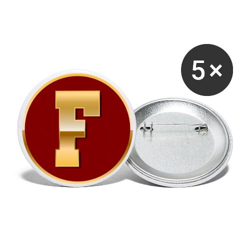 Letter F – Capital Varsity Alphabet Monogram - Buttons large 2.2'' (5-pack)