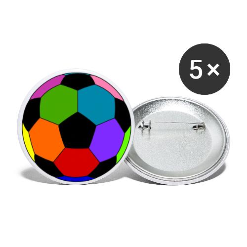 Multi-colored soccer ball - Buttons large 2.2'' (5-pack)
