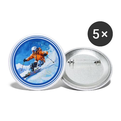 Skiing: On the Edge - Buttons large 2.2'' (5-pack)