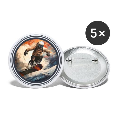 Snowboarding Elevation - Buttons large 2.2'' (5-pack)