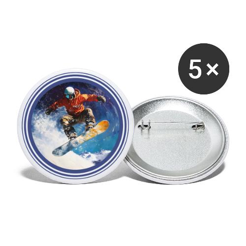 Snowboarding Rush - Buttons large 2.2'' (5-pack)