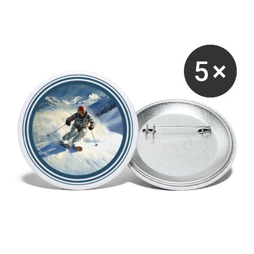 Skiing Power Moves - Buttons large 2.2'' (5-pack)