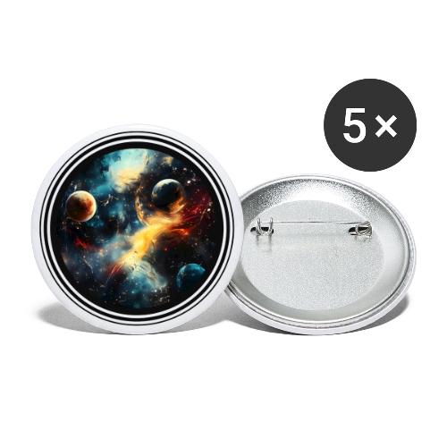 Painted Cosmos of Planets - Buttons large 2.2'' (5-pack)