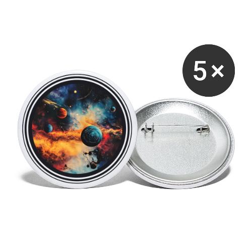 Cosmic Brush Planets - Buttons large 2.2'' (5-pack)