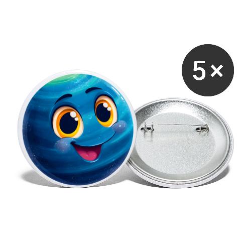 Smiling Blue Planet - Buttons large 2.2'' (5-pack)