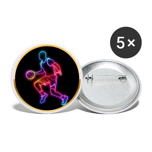 Basketball: Neon Dribble Pulse - Buttons large 2.2'' (5-pack)