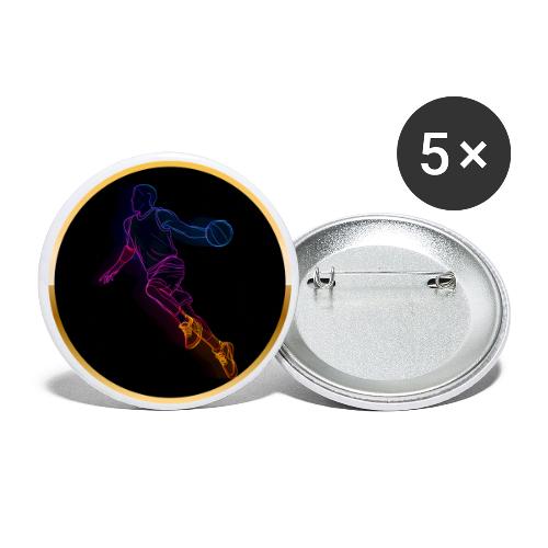Basketball: Neon Jump Shot - Buttons large 2.2'' (5-pack)