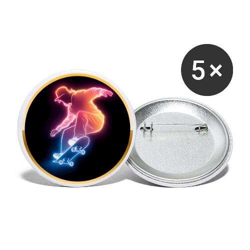 Skateboarding: Golden Trick Rider - Buttons large 2.2'' (5-pack)