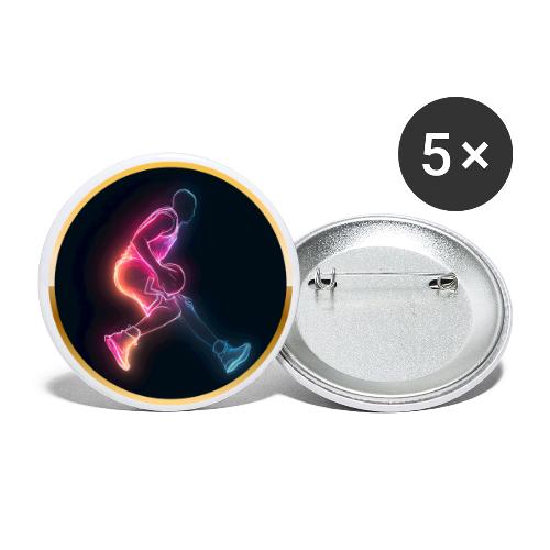 Basketball: Golden Court Glow - Buttons large 2.2'' (5-pack)
