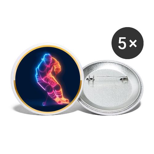 Hockey: Neon Hockey Sketch - Buttons large 2.2'' (5-pack)