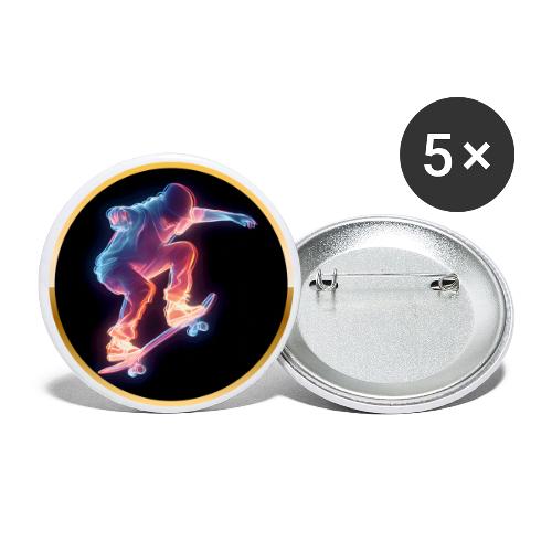 Skateboarding: Neon Skate Orbit - Buttons large 2.2'' (5-pack)