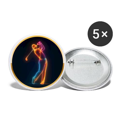 Neon Golf Motion - Buttons large 2.2'' (5-pack)
