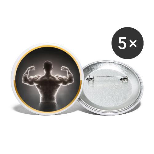 Bodybuilding: Neon Strength Frame - Buttons large 2.2'' (5-pack)