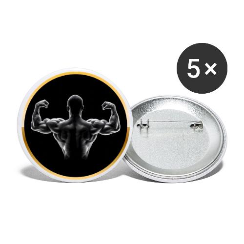 Bodybuilding: Golden Back Power - Buttons large 2.2'' (5-pack)