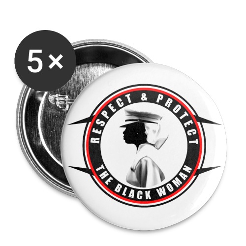 Protect The Black Woman WHT - Buttons large 2.2'' (5-pack)