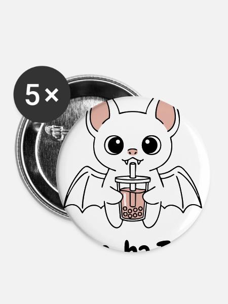 Boo-ba Tea - Buttons large 2.2'' (5-pack) - white