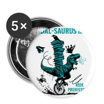 Pedal-Saurus Rex – Ride Prehistoric - Buttons large 2.2'' (5-pack) - white
