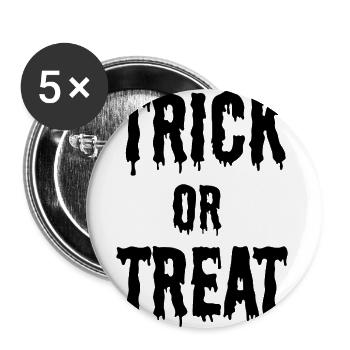 Trick or Treat Halloween T-Shirt  - Buttons large 2.2'' (5-pack) - white