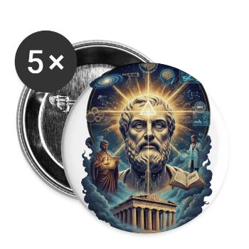 Ancient Wisdom Meets Tech Mosaic - Buttons large 2.2'' (5-pack) - white