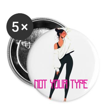 Not Your Type Streetwear Portrait - Buttons large 2.2'' (5-pack) - white