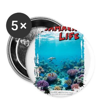 Ocean Soul: Raw Depths - Buttons large 2.2'' (5-pack) - white