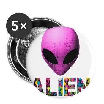 Neon Alien Word Mosaic - Buttons large 2.2'' (5-pack) - white