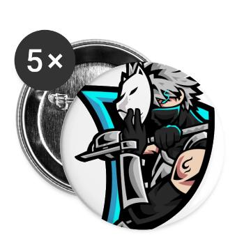 Masked Horse Rider Neon Blade - Buttons large 2.2'' (5-pack) - white
