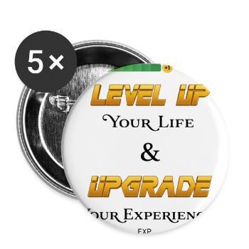 Level Up - Buttons large 2.2'' (5-pack) - white