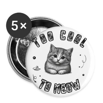 Kitten in a Cosmic Ring - Buttons large 2.2'' (5-pack) - white