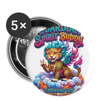 PyroLeopard: Cosmic Guardian of Joy - Buttons large 2.2'' (5-pack) - white