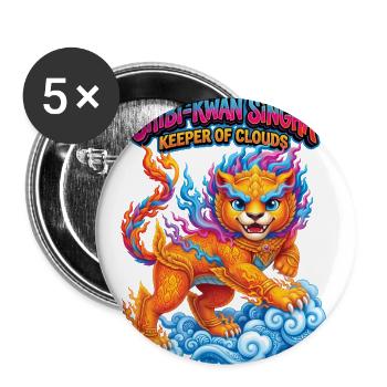 Guardian of the Golden Lion of the Neon Flame Clou - Buttons large 2.2'' (5-pack) - white