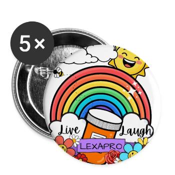 Live, Laugh, Lexapro - Buttons large 2.2'' (5-pack) - white
