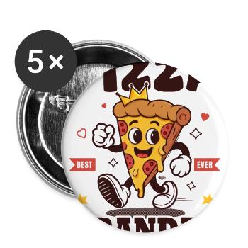 Pizza Grandpa Best Ever Funny Pizza Lover Gift - Buttons large 2.2'' (5-pack) - white
