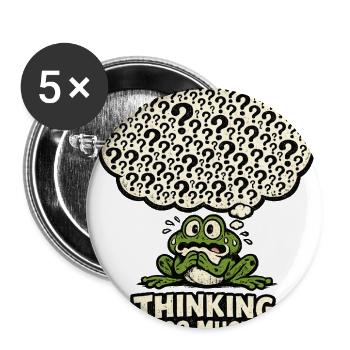Thinking Too Much Frog - Buttons large 2.2'' (5-pack) - white