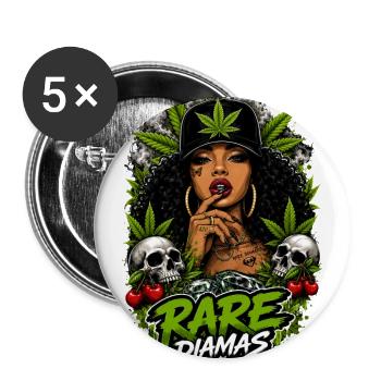 Rare Diamas Cannabis Queen - Buttons large 2.2'' (5-pack) - white