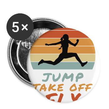 Jump Take Off Fly Retro Sunset - Buttons large 2.2'' (5-pack) - white