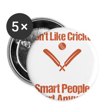 Cricket Attitude: Smart People Sport - Buttons large 2.2'' (5-pack) - white