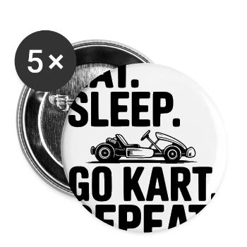 Eat. Sleep. Go Kart. Repeat. - Buttons large 2.2'' (5-pack) - white