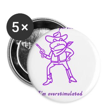 overstimulated cowboy frog - Buttons large 2.2'' (5-pack) - white