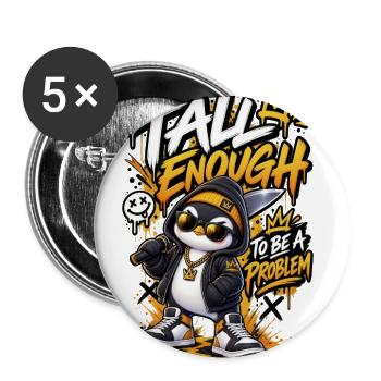 Graffiti Panda Streetwear Crown - Buttons large 2.2'' (5-pack) - white