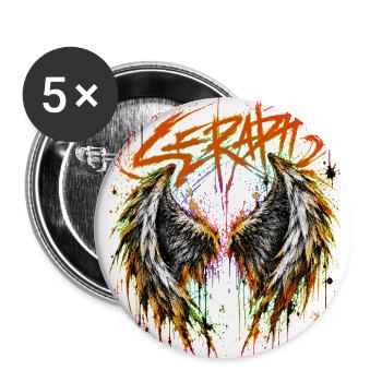 Seraph Edgy Streetwear Angel Wings Graphic T-Shirt - Buttons large 2.2'' (5-pack) - white