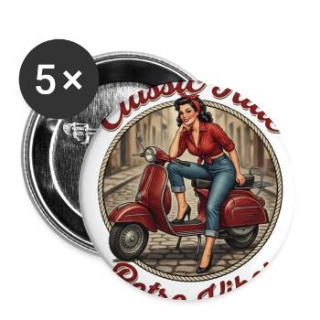 Classic Ride - Buttons large 2.2'' (5-pack) - white